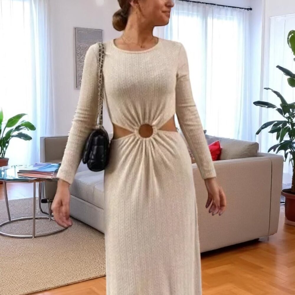 NWT - Zara Cut Off Soft MIDI stretchy Dress Size: Small MSRP $110
